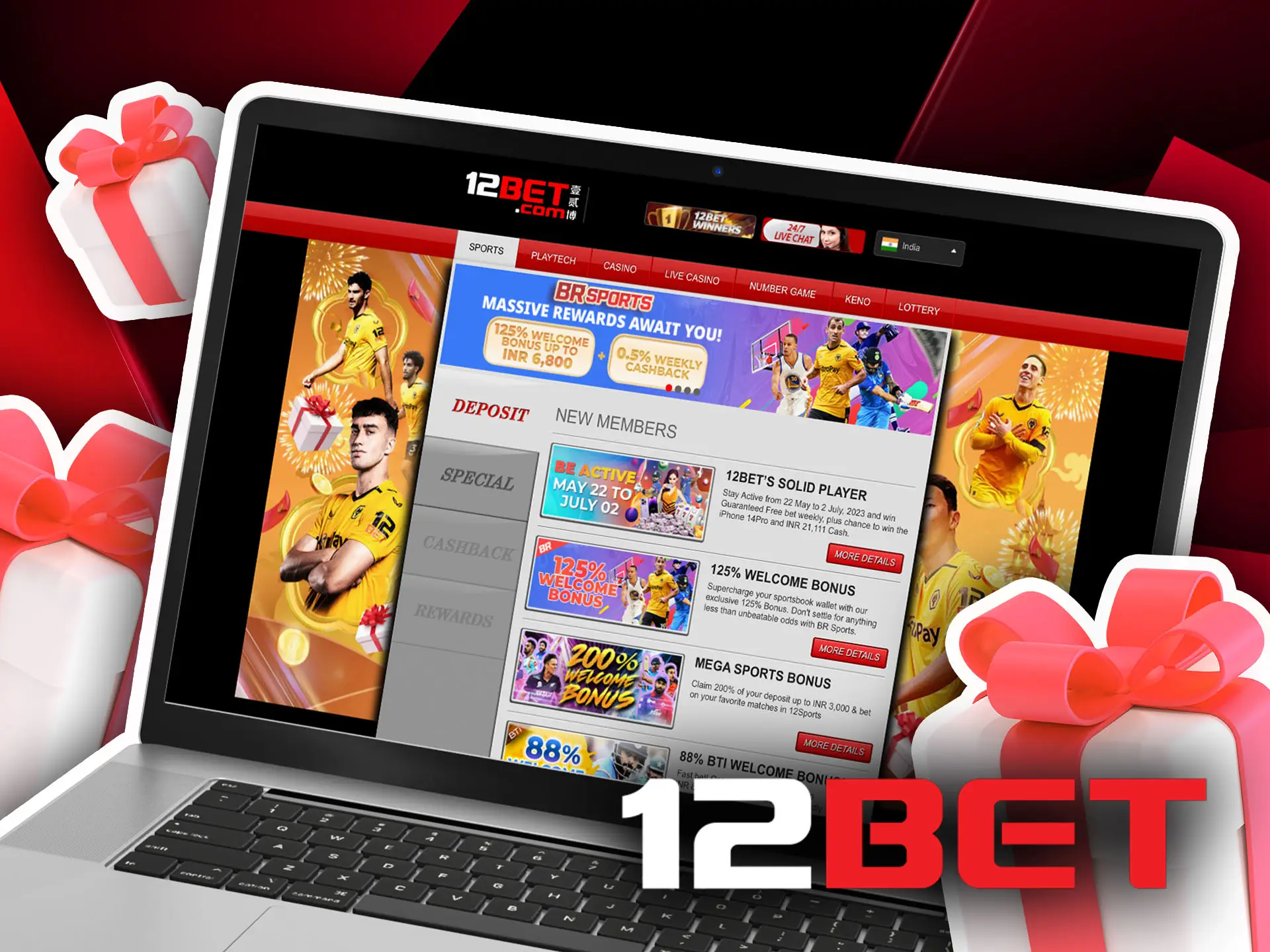 Claim your welcome rewards at 12bet right after you sign up and make your initial deposit.